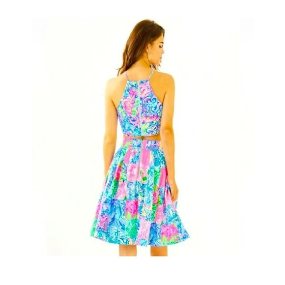 Lilly Pulitzer SKIRT NAVIA SET Multi Pop Up Back Together Again Patch Sz 10 NEW - Picture 2 of 3